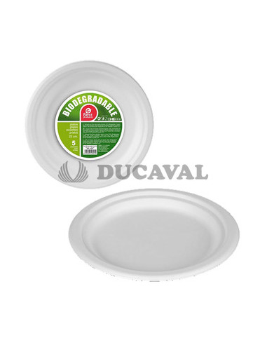 Plato biodegradable grande 22,00 x 1,90cm | Ducaval | 2448 h envios