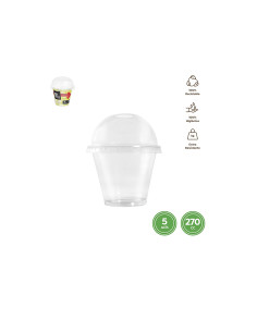 ¡Vaso transparente con cupula 270ml especial uvas 5 uds | Ducaval | E