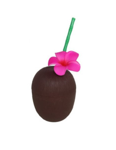 Vaso coco con pajita 650ml | Ducaval | Envíos 24/48 horas