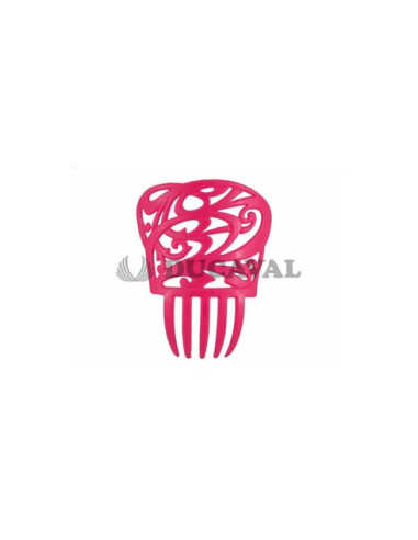 Peineta pequeña rosa fucsia
