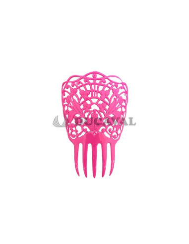 Peineta rosa fucsia grande