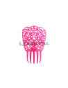 Peineta rosa fucsia grande
