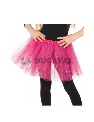 Tutu de purpurina fucsia infantil | Ducaval | Envíos 24/48 horas 