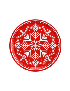 Platos  navideños winter rojos 23cm | Ducaval | Envías 24/48 horas 