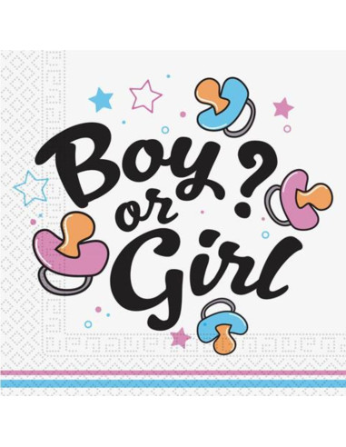 Servilletas girl or boy 33x33cm 20ud  | Ducaval | Envíos 24/48 h