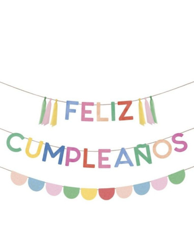 Guirnalda feliz cumpleaños 39 piezas | Ducaval | Envías 24/48 horas 