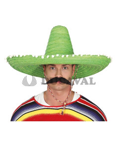 Sombrero mejicano verde paja 60cm | Ducaval | Envíos 24/48 horas 