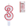 Vela cumpleaños rojo/blanco 3  | Ducaval | Envías 24/48 horas 