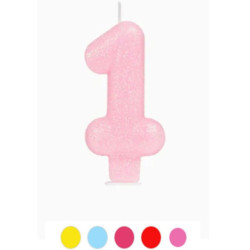 Vela glitter nº1 colores surtidos 8.5cm | Ducaval | Envíos 24/48 hora
