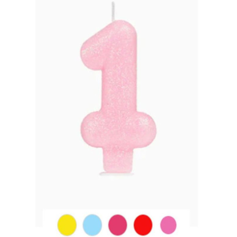 Vela glitter nº1 colores surtidos 8.5cm | Ducaval | Envíos 24/48 hora