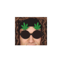 Gafas negras hojas marihuana