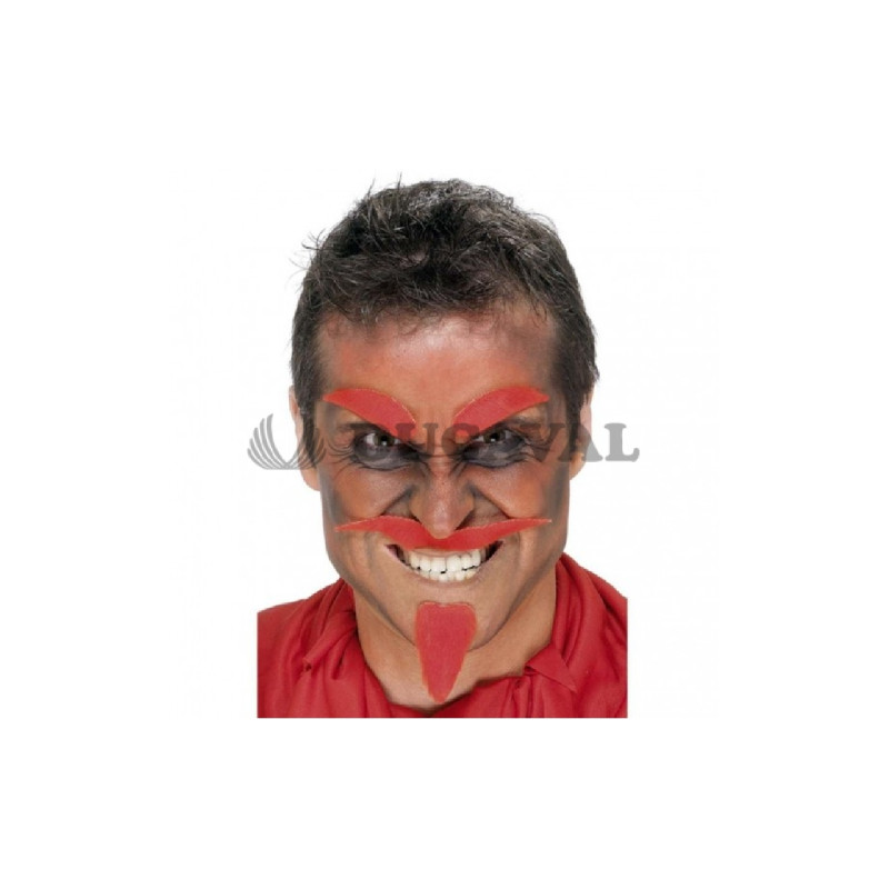 Barba bigote y cejas demonio