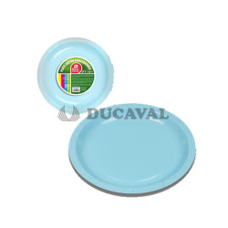 Plato cartón azul baby 20cm 10ud  Disfraces Ducaval