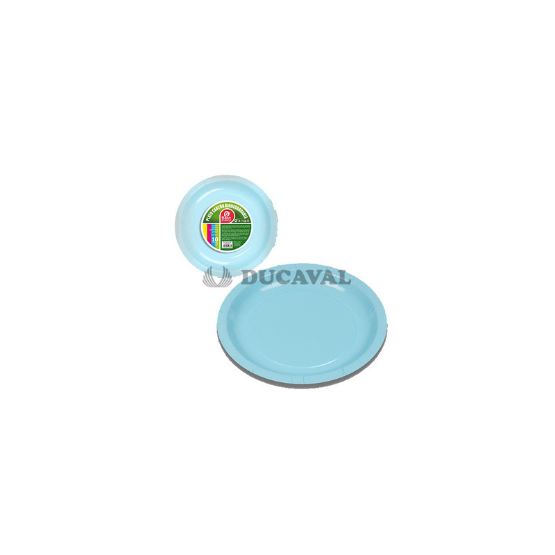 Plato cartón azul baby 20cm 10ud  Disfraces Ducaval