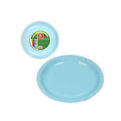 Plato cartón azul baby 20cm 10ud  Disfraces Ducaval