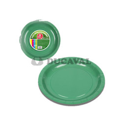 Plato cartón verde 20cm 10ud  Disfraces Ducaval