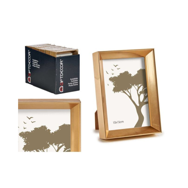 Portafoto plastico moldura oro 10x15cm | Ducaval | Envíos 24/48 horas