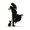 Pareja de boda con gato de metal negro 18cm | Ducaval | Envíos 24/48 