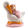 Figura cigüeña rosa dormida 10cm | Ducaval | Envíos 24/48 horas