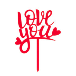 Cake topper Love You 13,5x10 cm | Ducaval | Envíos 24/48 horas