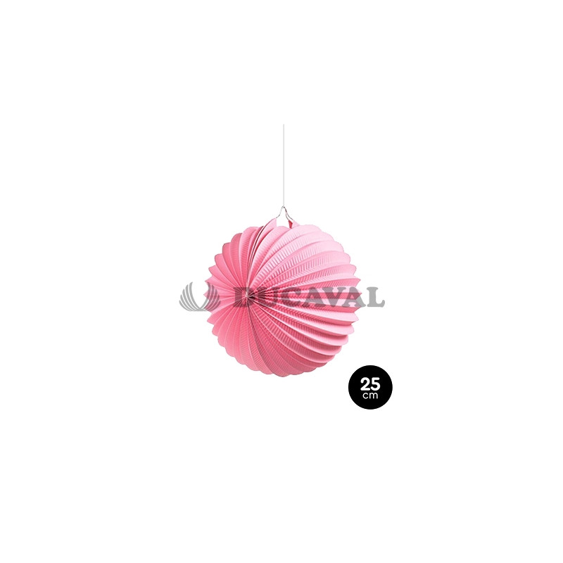 Farolillo papel redondo rosa pastel 25cm 1und
