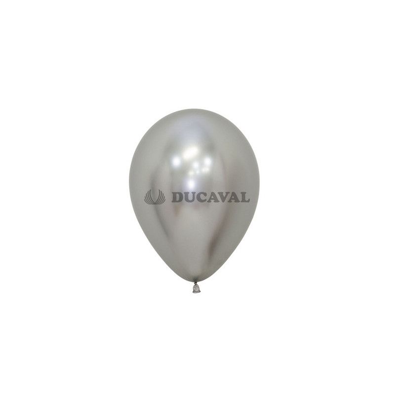 Globo látex plata reflex 30cm 50 unidades  Disfraces Ducaval. 2448 