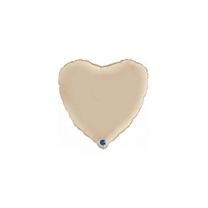 Globo foil corazón  satin crema  46cm | Ducaval | Envíos 24/48 horas