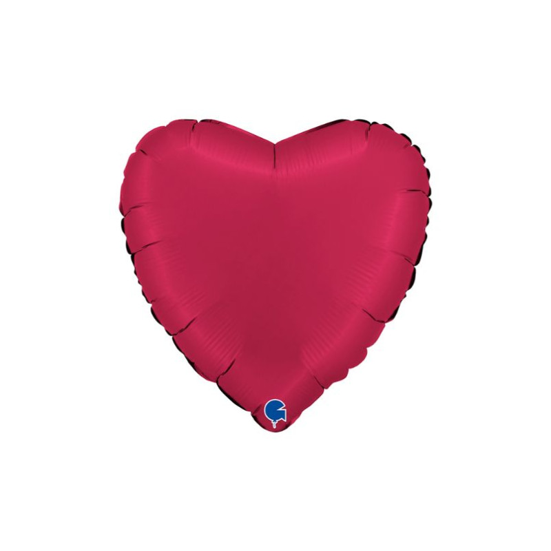 Globo foil corazón  satin cereza | Ducaval | Envíos 24/48 horas