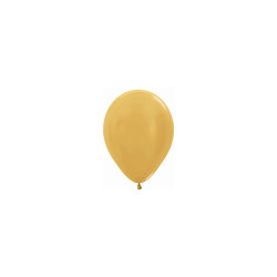 Globo látex metalizado dorado 12.5cm 100ud | Ducaval | Envíos 24/48h