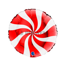 Foil redondo blanco rojo 18 "