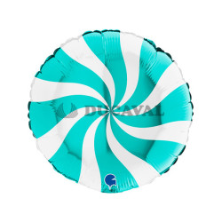 Foil redondo blanco turquesa 18"
