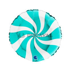 Foil redondo blanco turquesa 18"