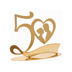 Figura metal 50 aniversario oro 20X16cm | Ducaval | Envíos 24/48 hora
