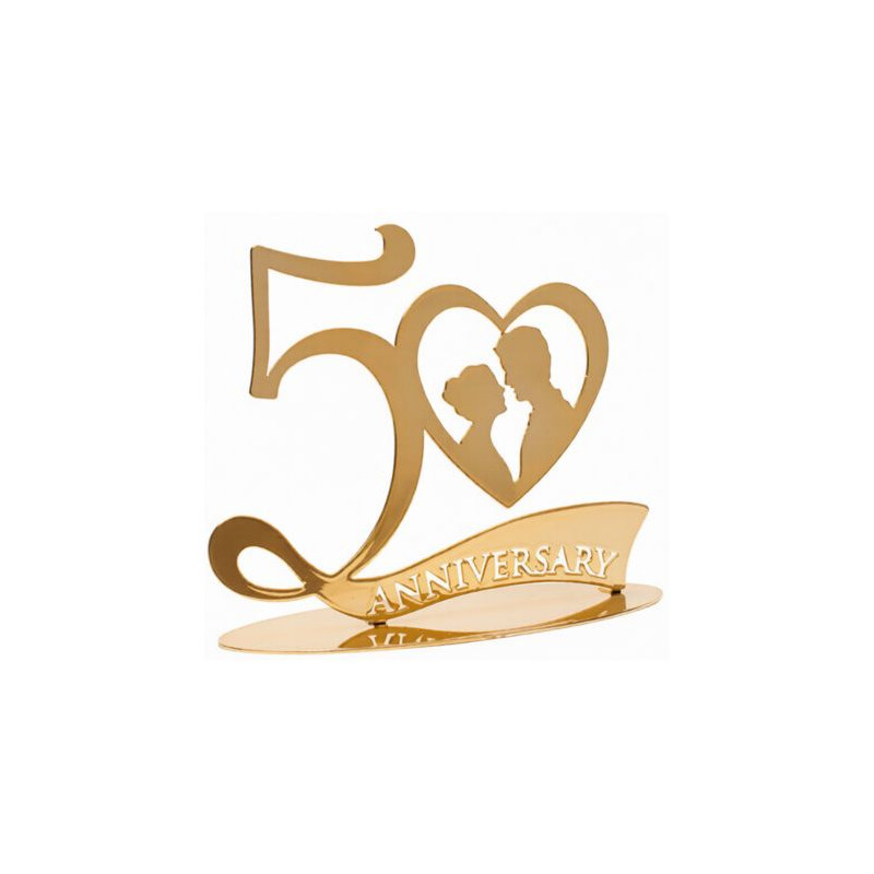 Figura metal 50 aniversario oro 20X16cm | Ducaval | Envíos 24/48 hora