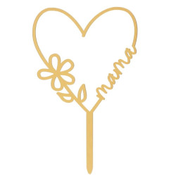 Cake topper corazon oro mama 16x11cm | Ducaval | Envías 24/48 horas 