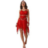 Traje monedas falda roja