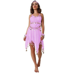 Traje monedas falda rosa