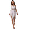 Traje monedas falda blanca