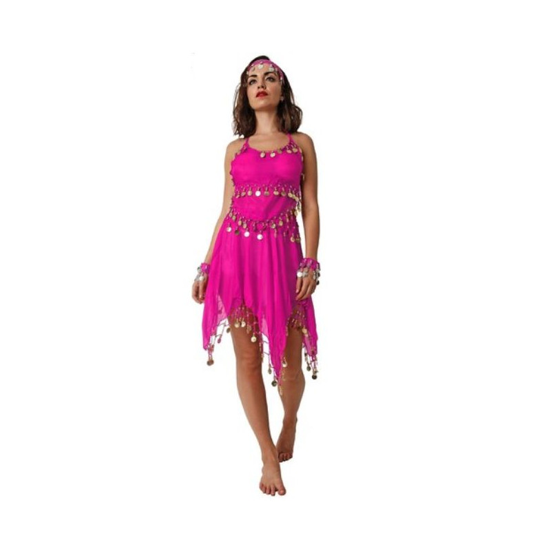 Traje mondedas falda fucsia