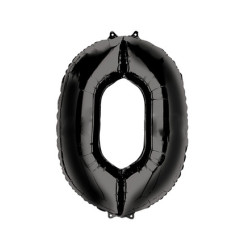 Globo foil número 0 negro 86cm | Ducaval | Envíos 24/48 horas