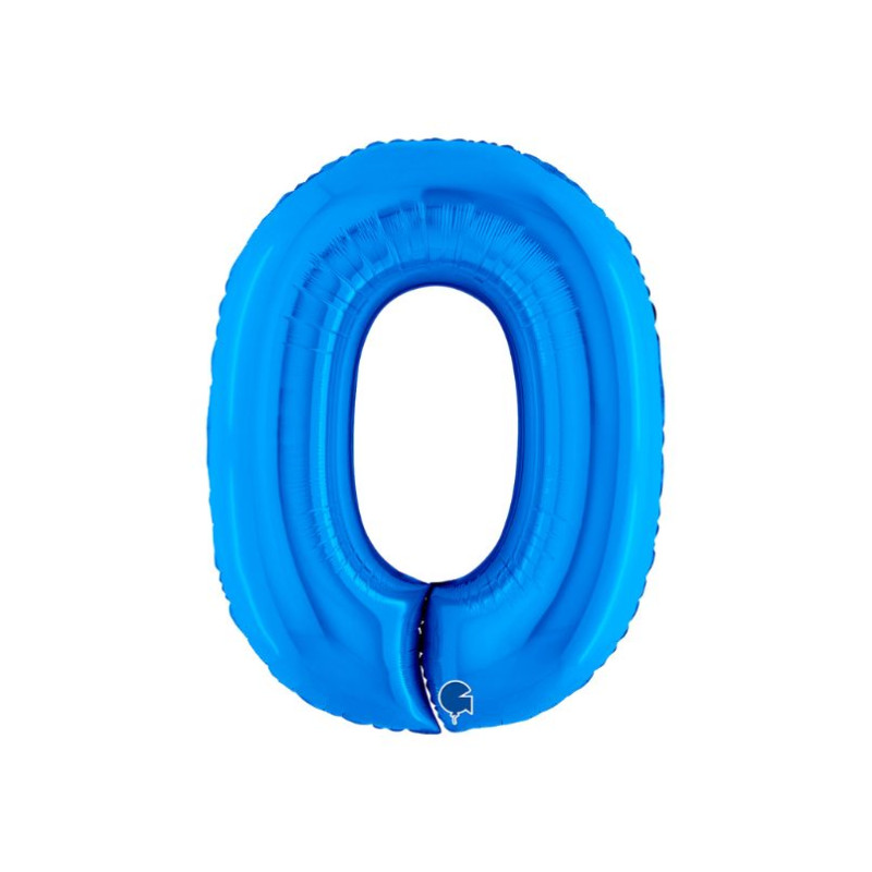 Globo foil número 0 azul | Ducaval | Envías 24/48 horas 
