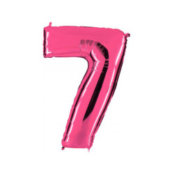 Globo foil número 7 rosa  | Ducaval | Envíos 24/48 horas
