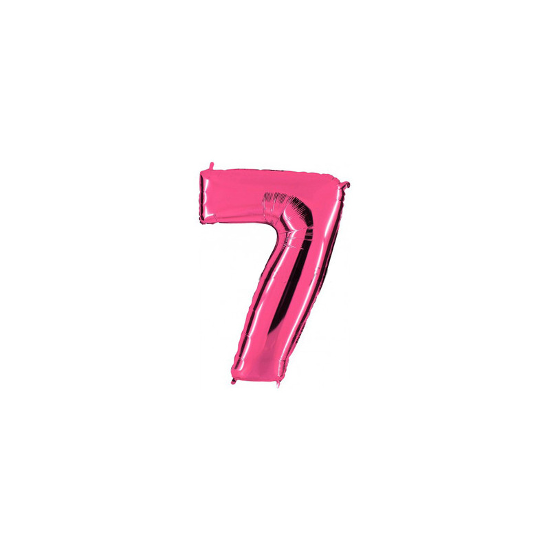 Globo foil número 7 rosa  | Ducaval | Envíos 24/48 horas