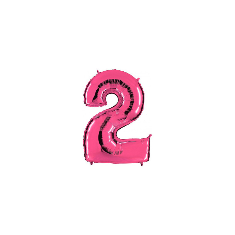 Globo foil número 2 rosa  | Ducaval | Envías 24/48 horas 