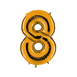 Globo foil número 8 oro | Ducaval | Envías 24/48 horas 