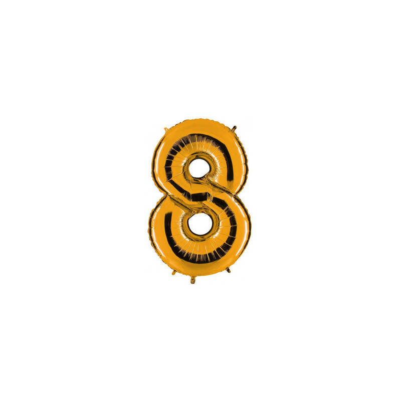 Globo foil número 8 oro | Ducaval | Envías 24/48 horas 
