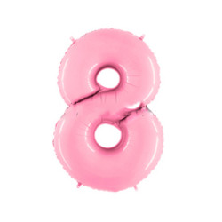Globo foil número 8 rosa pastel  | Ducaval | Envíos 24/48 horas