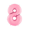 Globo foil número 8 rosa pastel  | Ducaval | Envíos 24/48 horas