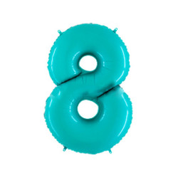 Globo foil número 8 azul pastel  | Ducaval | Envíos 24/48 horas