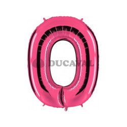 Globo foil número 0 rosa 101cm.